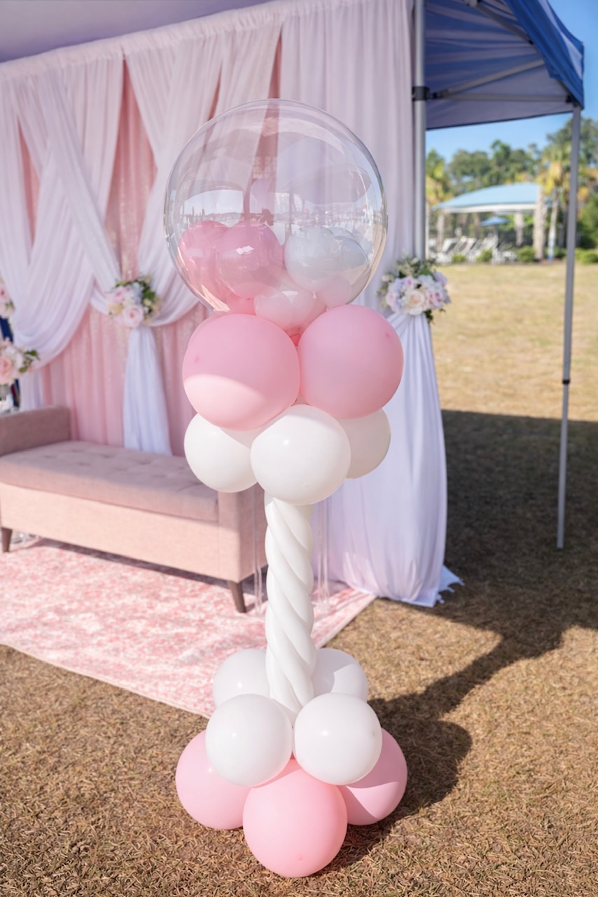 Balloon columns and arch by LePre Designs